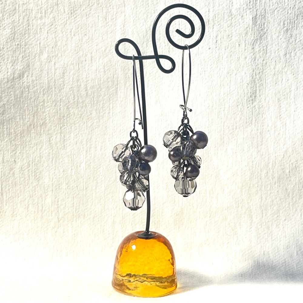 Grape cluster dangle earrings